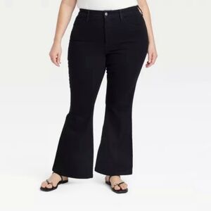 NWT Ava & Viv Black High Rise Flare Jeans Size 16